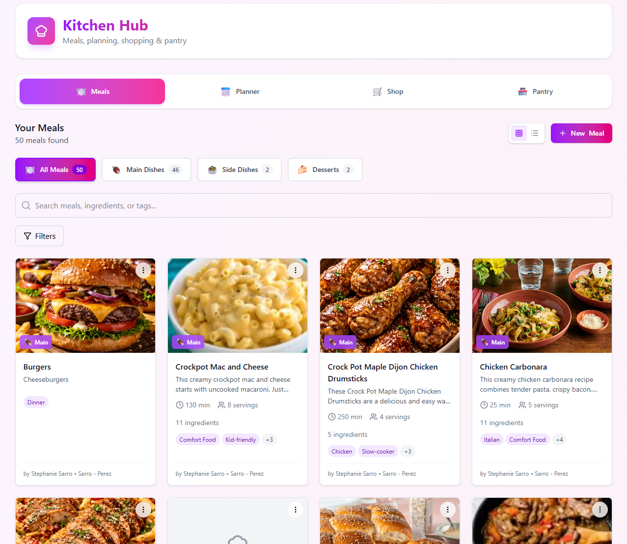 Recipes, Meal Planning + Smart Shopping view 1
